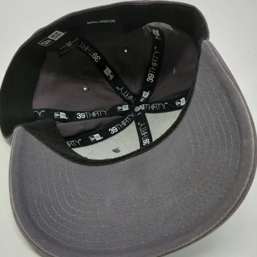 New Era Baseball Cap Gray M Amalgamated Sugar White Satin Stretch Fit Hat